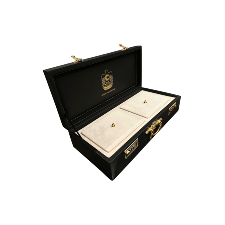 صندوق إهداء شنطة أقفال عود مروكي كنج  700 جرام -  شعار دولة الإمارات