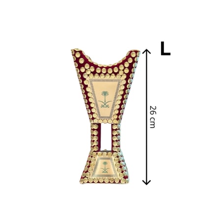 مبخرة صناعة سوري يدوي ثقيل - مخمل سيفين ونخلة لون عنابي موديل 1003