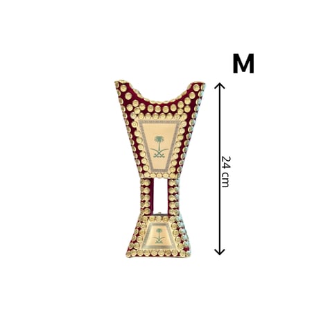 مبخرة صناعة سوري يدوي ثقيل - مخمل سيفين ونخلة لون عنابي موديل 1003