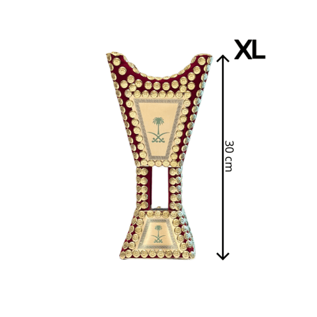 مبخرة صناعة سوري يدوي ثقيل - مخمل سيفين ونخلة لون عنابي موديل 1003