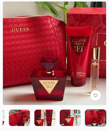 طقم عطر نسائي GUESS ( شنطة + عطر 75 مل + عطر + كريم جسم ) شامل البوكس