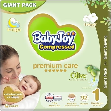 Baby Joy Olive Size (1) 92 Diapers