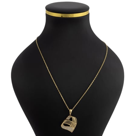 طقم ذهب عيار 18 بتصميم الشيفرون وزن 11 جرام - شذور الذهب