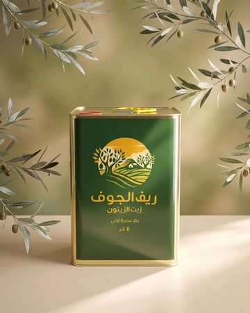 عبوة زيت زيتون 8 لتر محصول الجوف