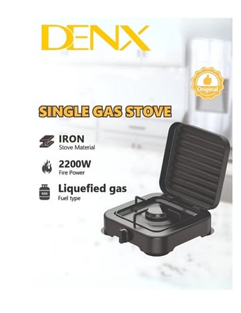 دينكس موقد غاز فردي، موقد غاز متنقل بشعلة واحدة، بقوة 2200 واط، للطهي المنزلي والخارجيDinx  Single Gas Stove, 2200W Single Burner Portable Gas Stove for Home and Outdoor Cooking