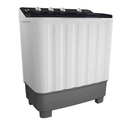 HIT-LTT12JWTMRG هيتاشي غسالة نصف اوتوماتيك حوضين 12 كيلو، أبيض - رمادي, LTT12JWTMRGGSTG150KS  General Supreme Semi-Automatic Twin Tub Washing Machine with Tempered Glass Lid, 15 kg, White