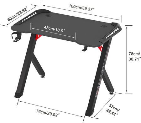 وايز فور مكتب العاب باضاءة ار جي بي: طاولة العاب من الالياف الكربونية