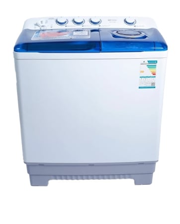 GSTT150K جنرال سوبريم غسالة نصف اوتوماتيك حوضين 15 كيلوأبيض/GSTT150K General Supreme Semi-Automatic Twin Tub Washing Machine, 15 kg, White/Blue