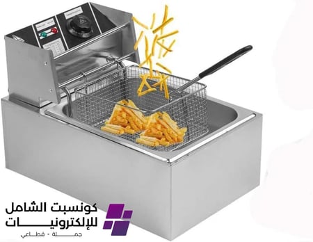 قلاية كهربائية عميقة 6 لتر متعددة الوظائف من الستانلس ستيل للبطاطس المقلية والبروستد المقلي من دينكس DX1796