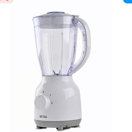 GSBL15WMجنرال سوبريم خلاط كهربائي سعة 1.5 لتر مع مطحنة، 450 واط، ابيضGSBL15WM General Supreme Electric Blender, 1.5 Liter with Grinder, 450 Watt, White