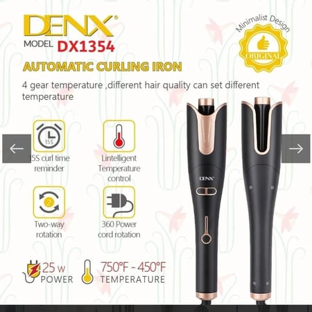 جهاز مجعد شعر اوتوماتيكي من السيراميك للشعر الكيرلي ماركة دينكسDenix brand automatic ceramic hair curler for curly hair