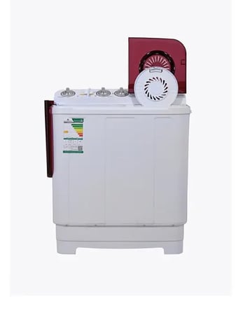 GSTT50TR جنرال سوبريم , غسالة نصف أوتوماتيك حوضين ,5 كجم ,ابيض/أحمر , GSTT50TR