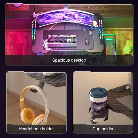 وايز فور مكتب العاب باضاءة ار جي بي: طاولة العاب من الالياف الكربونية