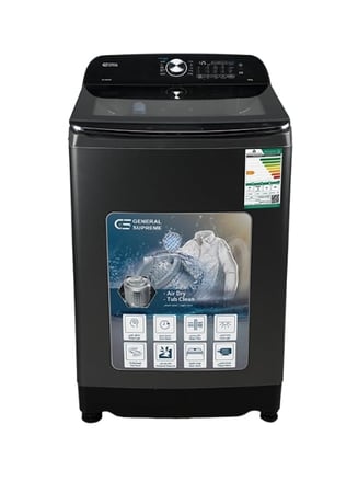 GS20B25K جنرال سوبريم غسالة اوتوماتيك تعبئه علوية 20 كيلو، 10 برنامج , فضي غامق,GS20B25KGS20B25K  General Supreme Top Load Automatic Washing Machine, 20 kg, 10 Programs, Dark Silver, GS20B25K