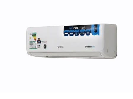 GSTN184CU جنرال سوبريم مكيف هواء سبليت تيتانيوم ألترا, سعة تبريد 18,400 وحدة, ريش ذهبية, تحكم واي فاي, منبه تنظيف الفلتر, خاصية الأستشعار.GSTN184CU General Supreme Titanium Ultra Split Air Conditioner, 18,400 BTU cooling capacity, gold fins, Wi-Fi contro