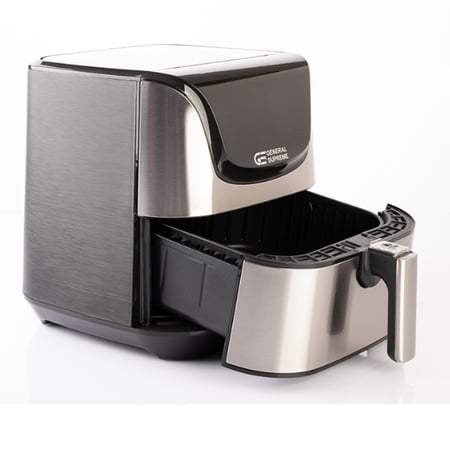 GSA55ST جنرال سوبريم قلايه هوائية بسعة 5.5 لتر، شاشة ديجيتال، تحكم باللمس، بقدرة 1700 واط، استيل, GSA55STGSA55ST  General Supreme 5.5L Air Fryer, Digital Display, Touch Control, 1700W, Stainless Steel, GSA55ST