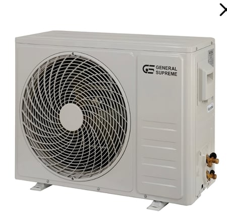 GSTN24HP جنرال سوبريم مكيف هواء سبليت تيتانيوم بلس, سعة تبريد 22,500 وحدة, ريش ذهبية, تحكم واي فاي, منبه تنظيف الفلتر, حار/ باردGSTN24HP  General Supreme Titanium Plus Split Air Conditioner, 22,500 BTU cooling capacity, gold fins, Wi-Fi control, filter cl