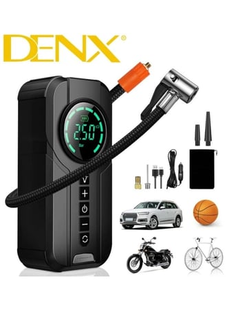 بطارية متنقلة اشتراك مشغل للسيارة بقوة 6000 ملي امبير مع منفاخ هواء مدمج DX414Portable battery car starter subscription 6000 mAh with built-in air blower DX414