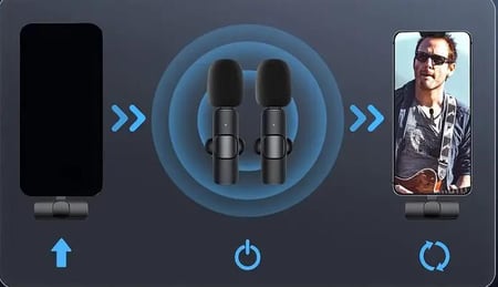 ميكروفون لاسلكي للهواتف لتسجيل الفيديوهات والبث المباشر