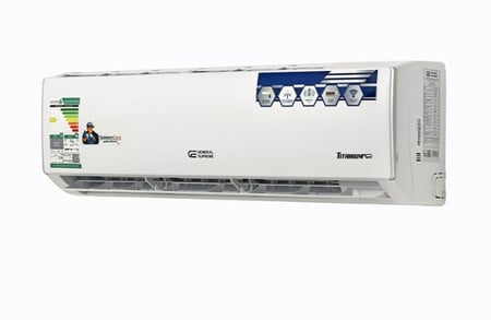 GSTN18HR جنرال سوبريم مكيف هواء سبليت تيتانيوم برايم, سعة تبريد حقيقية 18,000 وحدة ريش ذهبية, تحكم واي فاي,خاصية الأستشعار, حار/ باردGSTN18HR  General Supreme Titanium Prime Split Air Conditioner, 18,000 BTU Actual Cooling Capacity, Gold Fins, Wi-Fi Contr