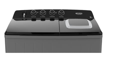 GSTT18XTB جنرال سوبريم غسالة نصف اوتوماتيك حوضين 18 كيلو,رمادي غامق / اسود, GSTT18XTBGSTT18XTB  General Supreme Semi-Automatic Twin Tub Washing Machine, 18 kg, Dark Gray/Black, GSTT18XTB