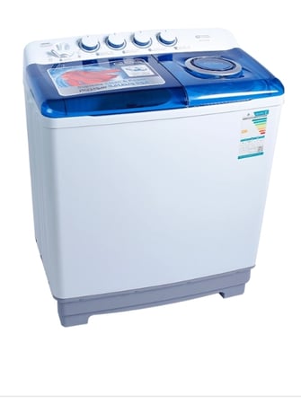 GSTT110K جنرال سوبريم غسالة نصف اوتوماتيك حوضين 11 كيلوأبيض/أزرقGSTT110K  General Supreme Semi-Automatic Twin Tub Washing Machine, 11 kg, White/Blue