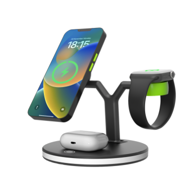 قوي - دوك-Y قاعدة شاحن لاسلكي 3 في 1 استخدم شاحن بروتوكول PD أو QC3.0 سريع