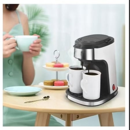 ماكينة تحضير قهوة إسبريسو بالتنقيط مع كوبين، بقوة 450 واط | DX3413