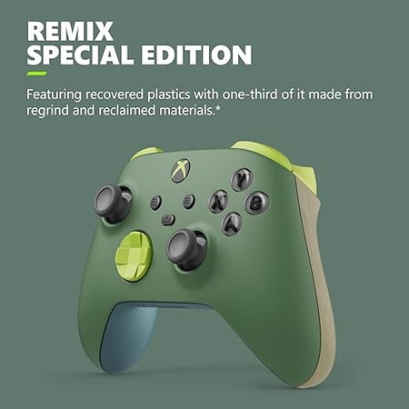 وحدة تحكم ألعاب لاسلكية من إكسSpecial Edition Xbox Wireless Game Controller - Remix - Includes Rechargeable Battery Pack for X|S, One Line, Windows PC, Android, and iOS بوكس ​​إصدار خاص – ريمكس – تشمل حزمة بطارية قابلة للشحن لخطوط X|S، One، أجهزة الكمبيوت
