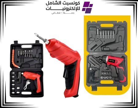 دريل لاسلكي الكتروني ذكي للفك والتركيب مزود بكشاف مدمج