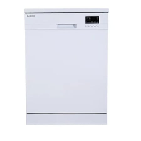 GSDW1325WGجنرال سوبريم غسالة صحون, 5 برامج, 13 مكان, 2 رف, خاصية نصف تحميل, أبيض.  (4)GSDW1325WG  General Supreme dishwasher, 5 programmes, 13 place settings, 2 racks, half load function, white.  (4)