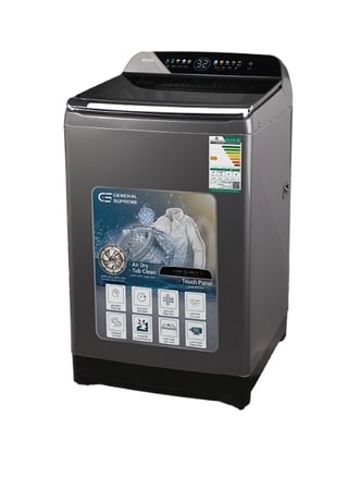 GS12BT25KS جنرال سوبريم غسالة اوتوماتيك تعبئه علوية 12 كيلو، 10 برنامج , فضي غامق, GS12BT25KS