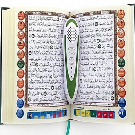 القلم الناطق القران الكريم حجم وسط ذاكرة 32 جيجا + 16 كتاب من دار القلم اصليThe Holy Qur’an speaking pen, medium size, 32 GB memory + 16 books from Dar Al Qalam, original