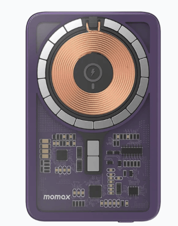 موماكس - باور بانك مغناطيسي للشحن اللاسلكي مع بطارية 10,000 ملي امبير بنفسجي