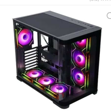 تجميعة بي سي قيمنق احترافية مع صندوق إيچيرا كريستال | معالج إنتل كور i5-14400F، كرت شاشة نفيديا جيفورس RTX 5070، رام 16 جيجابايت، مزود طاقة 650 واطProfessional PC Gaming Assembly with Ejira Crystal Box |  Intel Core i5-14400F processor, Nvidia GeForce RTX