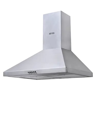جنرال سوبريم , شفاط مدمج جداري مع مدخنة تصميم هرمي 60سم , معدل الشفط 450 م 3 / ساعة , 3 سرعات للمروحة ,ستانلس ستيل ,GSCH60FSGeneral Supreme, Built-in Wall-Mounted Extractor Hood with 60cm Pyramid Design Chimney, Extraction Rate 450 m³/h, 3 Fan Speeds, Sta