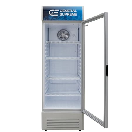 GS436Xجنرال سوبريم ثلاجة عرض باب واحد زجاجي (436 لتر)، أبيض, GS436X
