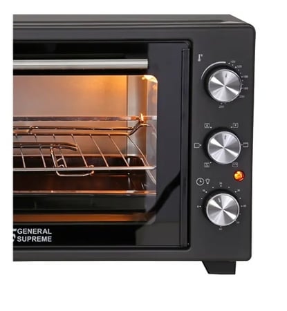 GSEO45GQ جنرال سوبريم فرن كهربائي بسعة 45 لتر، ملحقات اضافية للشواء، قدرة 2000 واط ,أسود, GSEO45GQGSEO45GQ  General Supreme 45L Electric Oven with Grill Attachments, 2000W, Black, GSEO45GQ