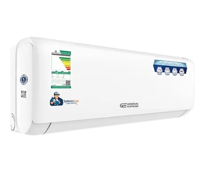 GSINV30C جنرال سوبريم مكيف هواء سبليت دايموند بلو, سعة تبريد حقيقية 27,400 وحدة, ريش ذهبية, تنظيف ذاتي, خاصية الاستشعار, توزيع الهواء في أربع اتجاهات. انفيرترGSINV30C General Supreme Diamond Blue Split Air Conditioner, 27,400 BTU Actual Cooling Capacity,