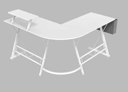 طاولة العاب شكل حرف L من ASA الون الأبيض والاسود