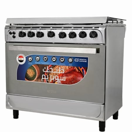 GS9060FNGSجنرال سوبريم فرن غاز، 5 شعلات ،60*90سم، استيل، اشعال ذاتى, مصري, GS9060FNGSGS9060FNGS  General Supreme gas oven, 5 burners, 60*90 cm, steel, self-igniting, Egyptian, GS9060FNGS