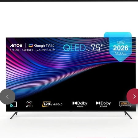 شاشة Arrow كيو ليد 75 بوصة - 120 هرتز - وضوح فائق الدقة - بدون إطار - سعة تخزين 16 جيجا - ذاكرة وصول عشوائي 2 جيجا | RO-75LCQ120