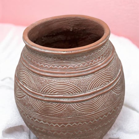 فازه سيرميك تصميم كلاسيك برتقالي 33×22×22سم