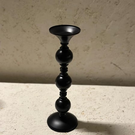 حامل شموع معدني أسود طراز شمالي 30×10×10سم