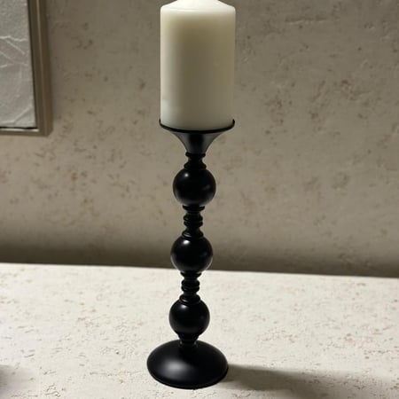 حامل شموع معدني أسود طراز شمالي 30×10×10سم