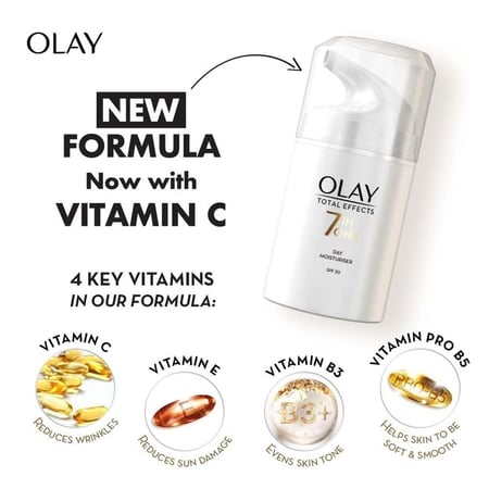 اولاي توتال افكتس 7 في 1 كريم مرطب الليل بفيتامين سي وبي3 - 50 مل