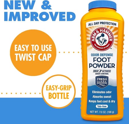 ارم اند هامر مزيل رائحة بودرة القدم وامتصاص الرطوبة للأحذية  للجنسين، 7.0 اونصة