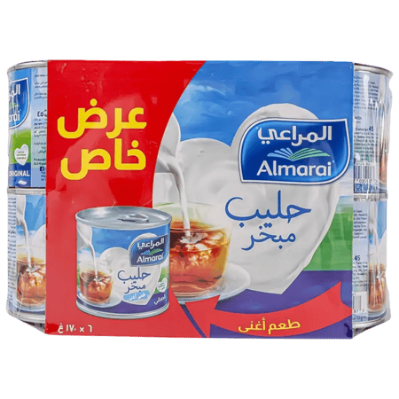 حليب المراعي مبخر كامل الدسم 6 حبات 170 جم