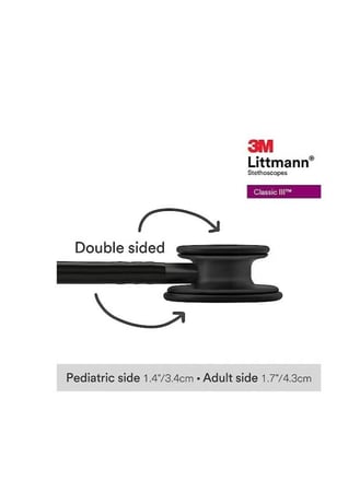 سماعة الطبيب ليتمان كلاسيك من 3M قطعة صدر اصدار اسود انبوب اسود 27 انش 5803 LITTMANN