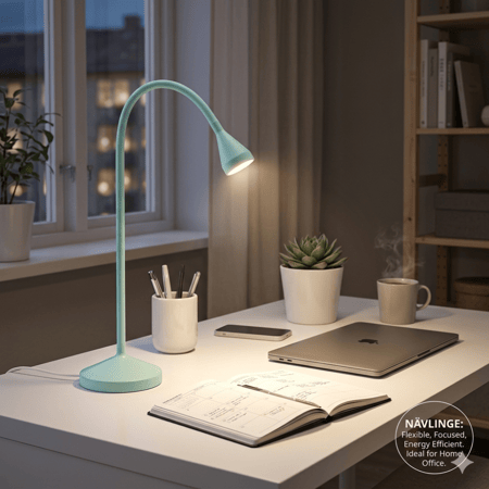 مصباح مكتب NÄVLINGE LED - فيروزي فاتح (تصميم نحيف ومرن)